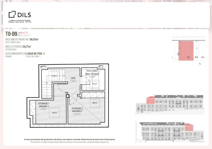 Apartamento T2 para Venda em Campolide Planta 1