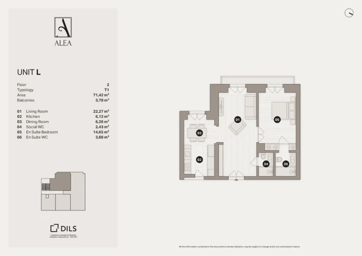 Apartamento T1 para Venda em Santa Maria Maior Planta 1