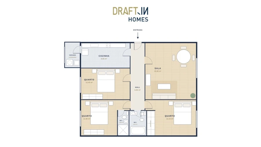 Apartamento T3 para Venda em Portimão Planta 1