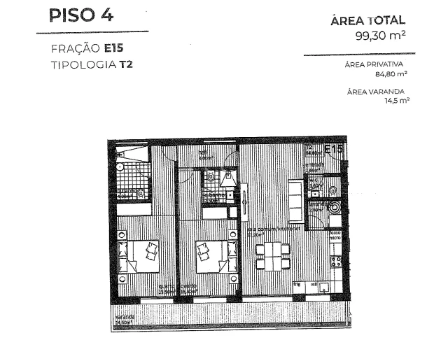 Apartamento T2 para Venda em Matosinhos e Leça da Palmeira Planta 1