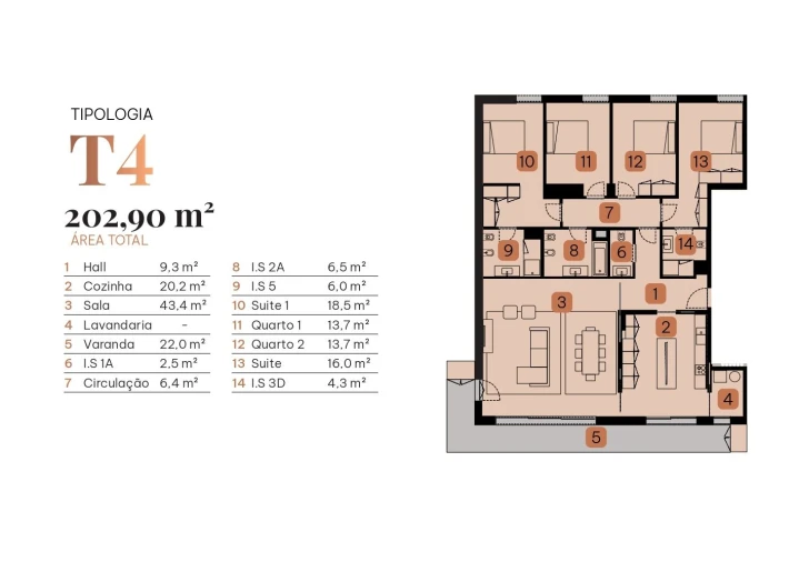 Apartamento T4 para Venda em Campanhã Planta 1