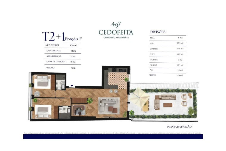 Apartamento T2 para Venda em Cedofeita, Santo Ildefonso, Sé, Miragaia, São Nicolau e Vitória Planta 1