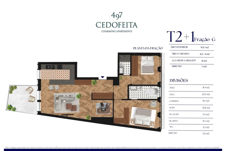 Apartamento T2 para Venda em Cedofeita, Santo Ildefonso, Sé, Miragaia, São Nicolau e Vitória Planta 1