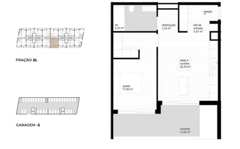 Apartamento T1 para Venda em Vila Nova de Cerveira e Lovelhe Planta 1
