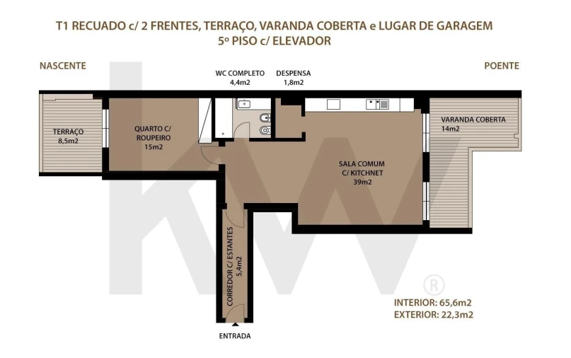 Apartamento T1 para Venda em Santo António Planta 1