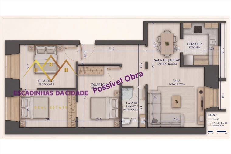 Apartamento T3 para Venda em São Vicente Planta 1