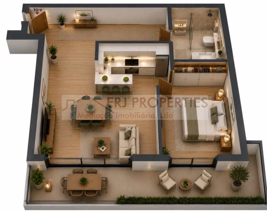 Apartamento T1 para Venda em Altura Foto 2