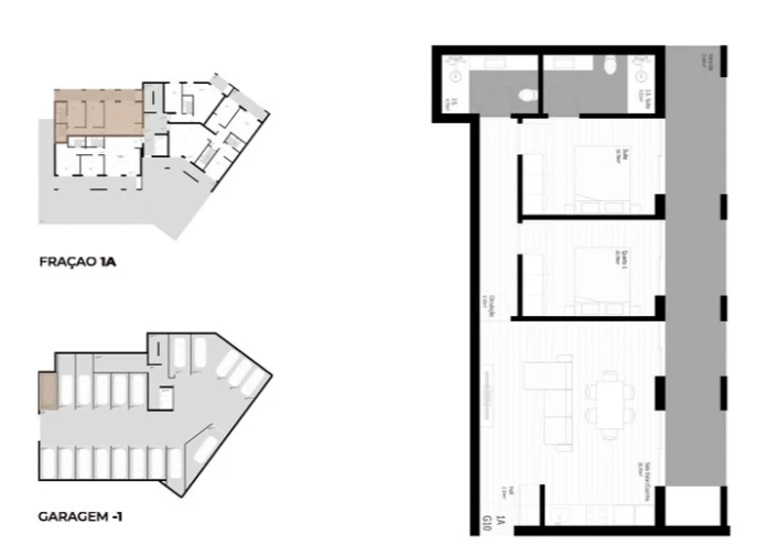Apartamento T2 para Venda em Pedrouços Planta 1