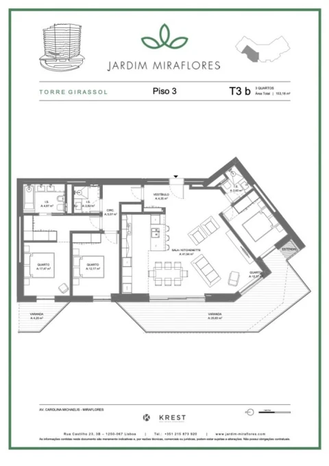 Apartamento T3 para Venda em Algés, Linda-A-Velha e Cruz Quebrada-Dafundo