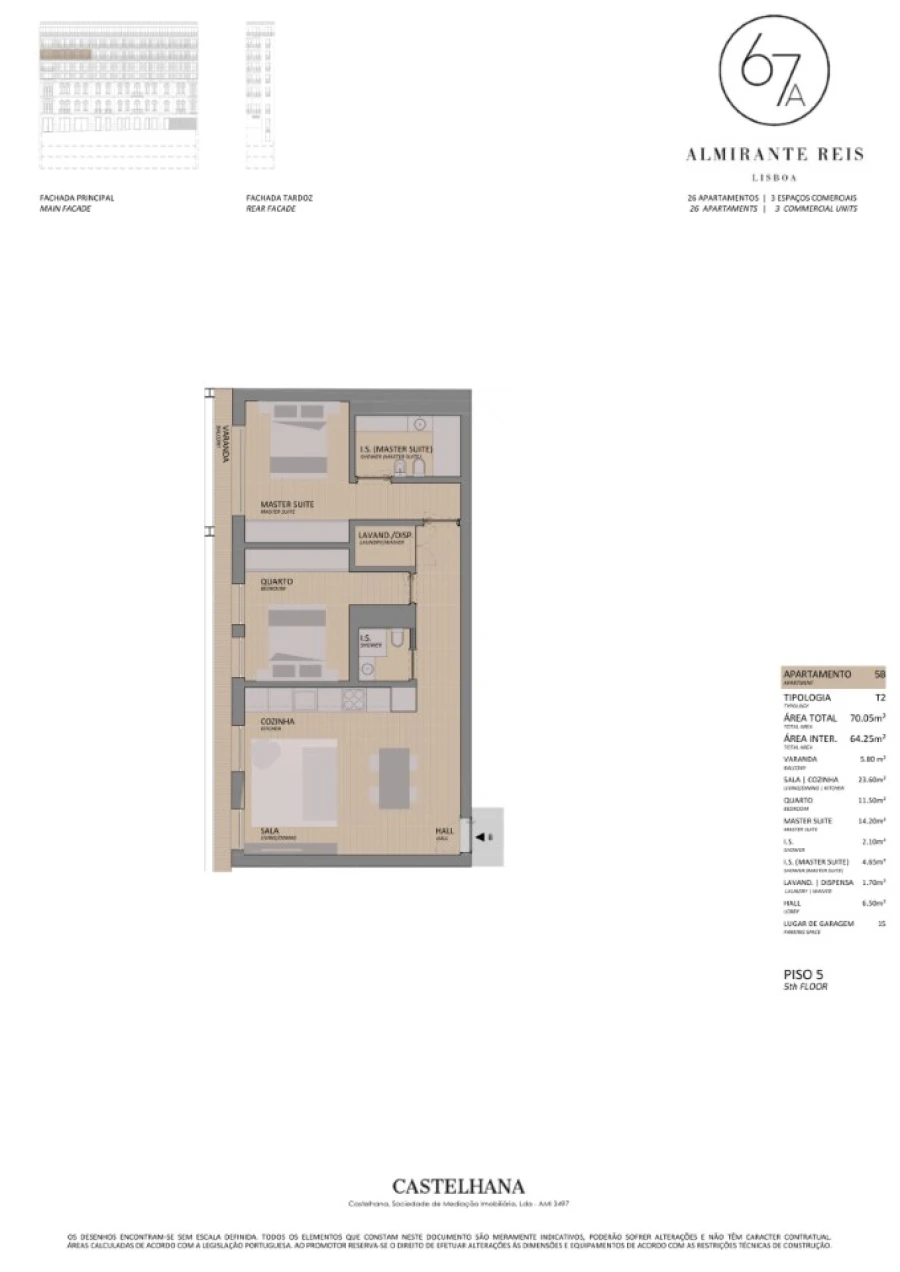 Apartamento T2 para Venda em Arroios Planta 1