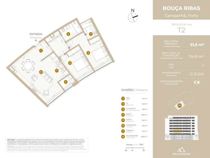 Apartamento T2 para Venda em Campanhã Planta 1