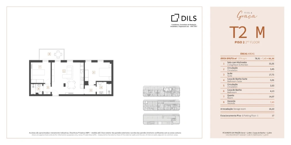 Apartamento T2 para Venda em São Vicente Planta 1