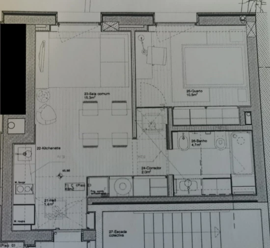 Apartamento T1 para Arrendamento em Aldoar, Foz do Douro e Nevogilde Planta 1