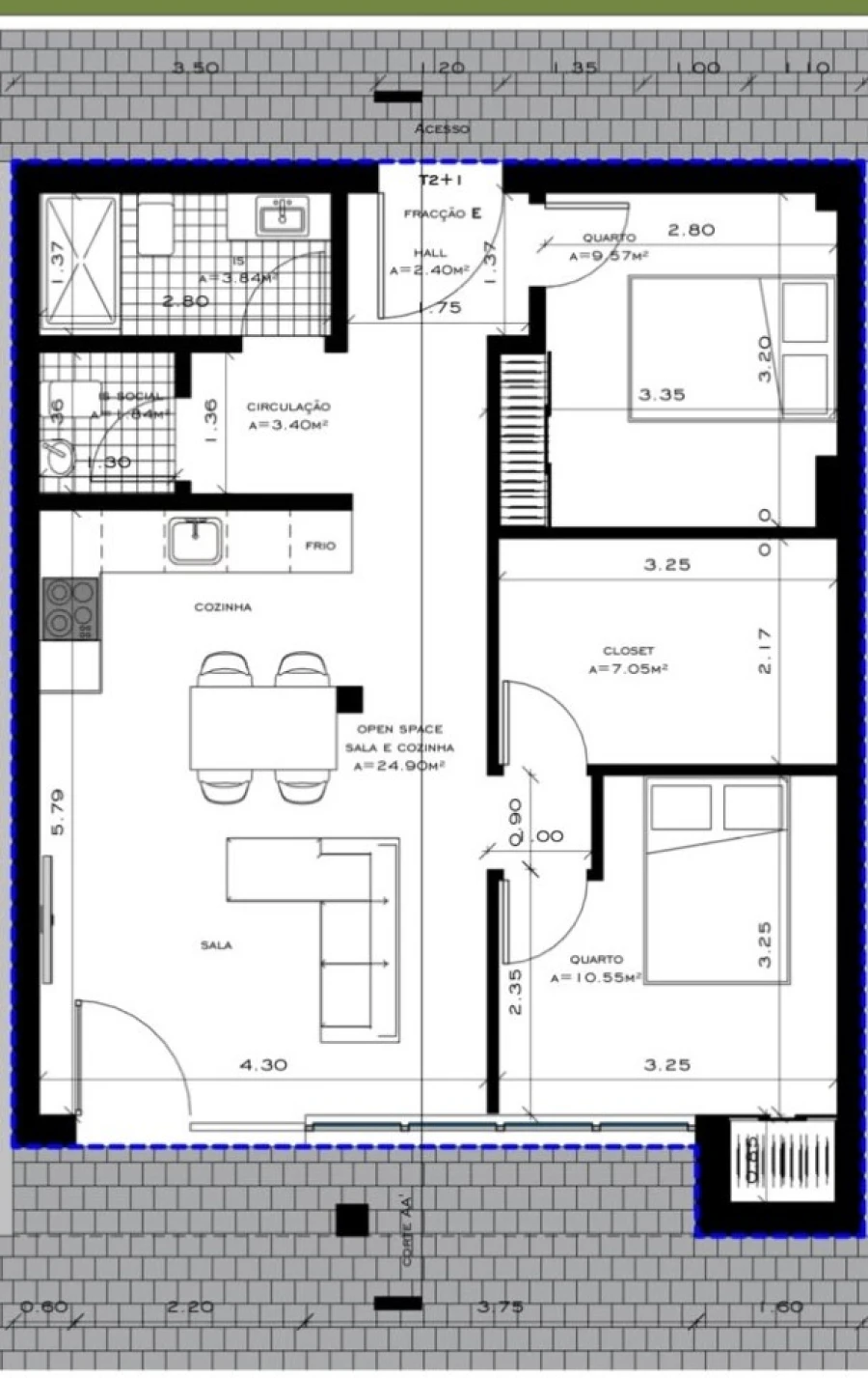 Apartamento T2 para Venda em Sesimbra (Castelo) Planta 1