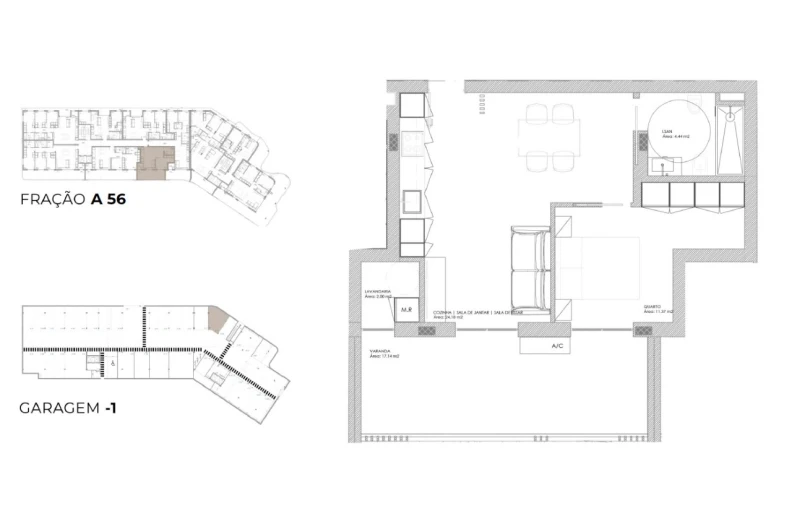 Apartamento T1 para Venda em Oliveira do Douro Planta 1