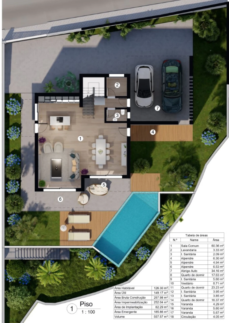 Moradia T3 para Venda em Caniço Planta 1