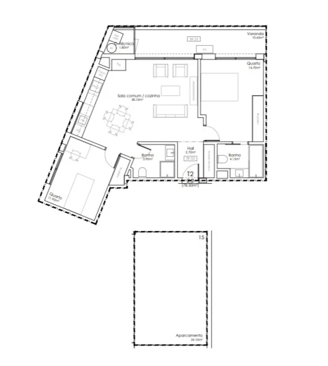 Apartamento T2 para Venda em Gulpilhares e Valadares