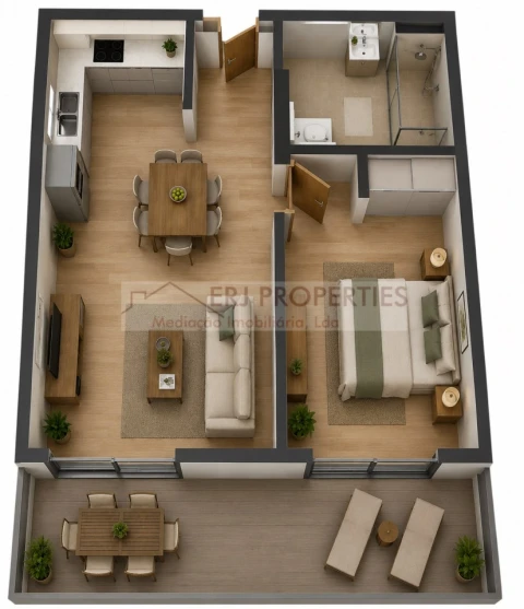 Apartamento T1 para Venda em Altura