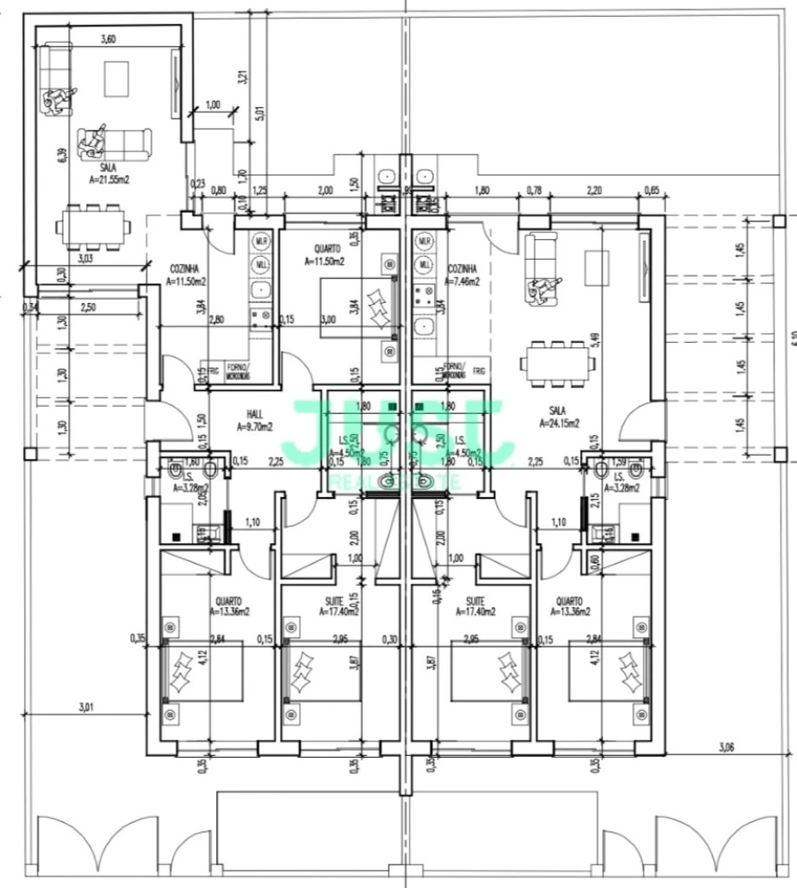 Moradia T2 para Venda em Fernao Ferro Planta 1