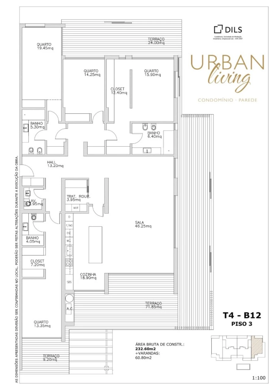 Apartamento T4 para Venda em Carcavelos e Parede Planta 1