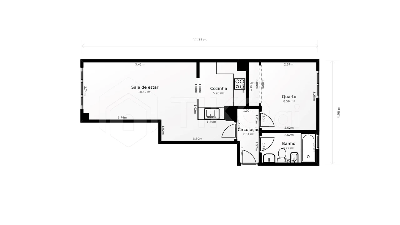 Apartamento T1 para Venda em Lumiar Planta 2
