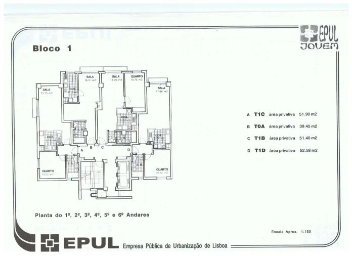 Apartamento T1 para Venda em Lumiar Planta 1