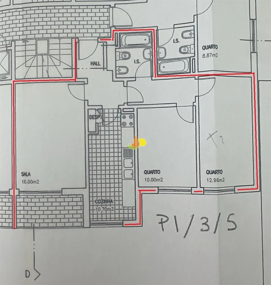 Apartamento T2 para Venda em Buarcos Planta 1
