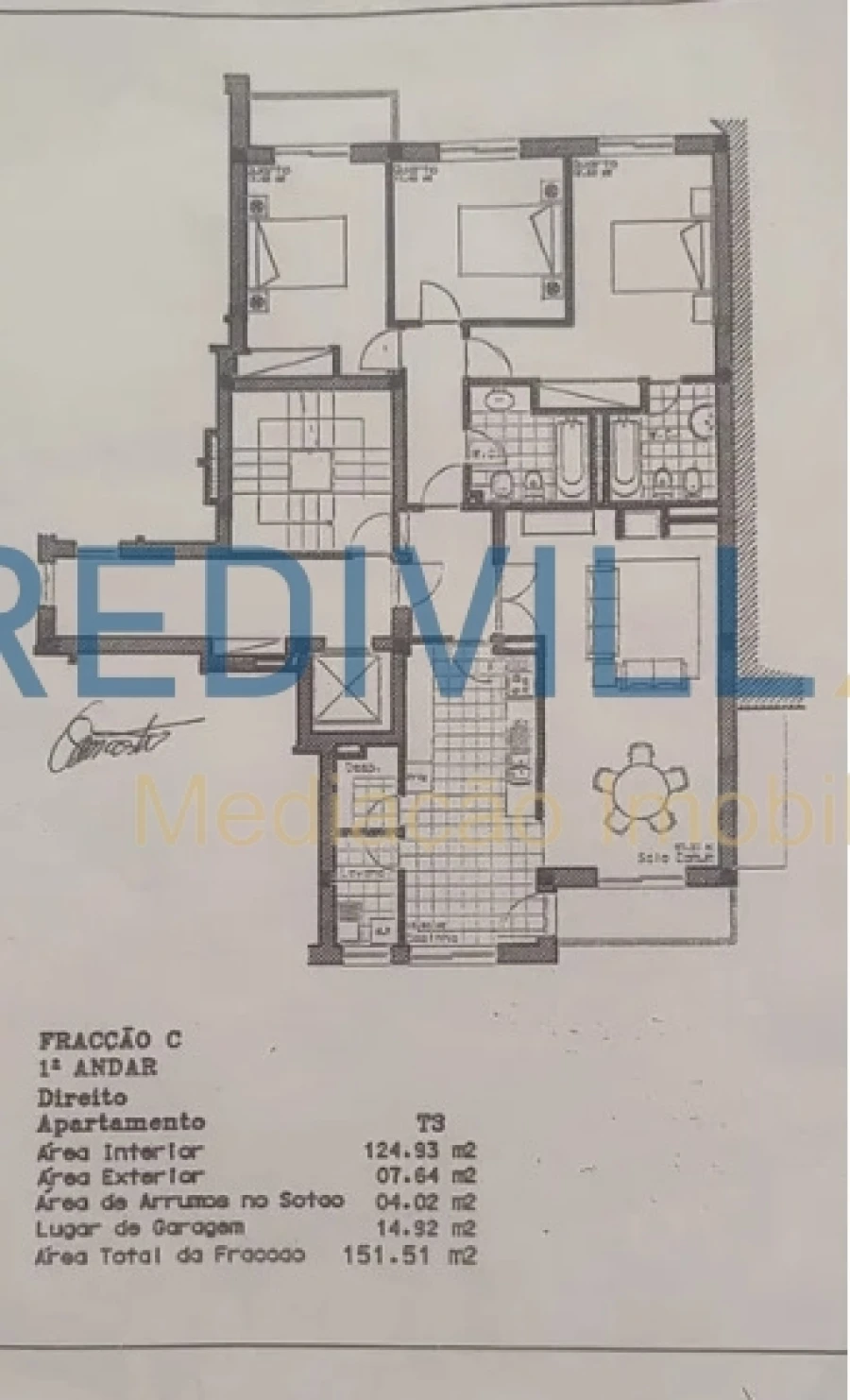 Apartamento T3 para Venda em Castêlo da Maia Planta 1