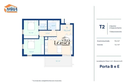 Apartamento T2 para Venda em Mafamude e Vilar do Paraíso