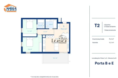Apartamento T2 para Venda em Mafamude e Vilar do Paraíso