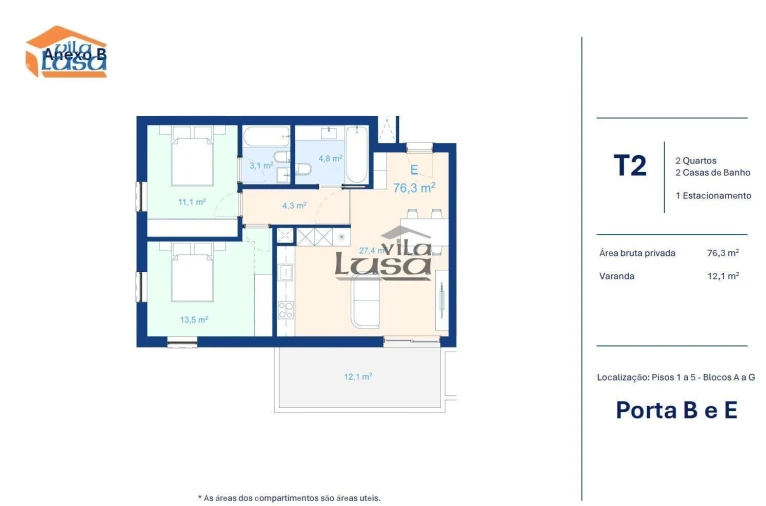 Apartamento T2 para Venda em Mafamude e Vilar do Paraíso Foto 22