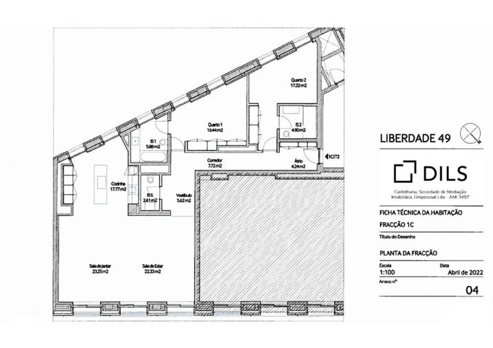 Apartamento T2 para Venda em Santo António Planta 1