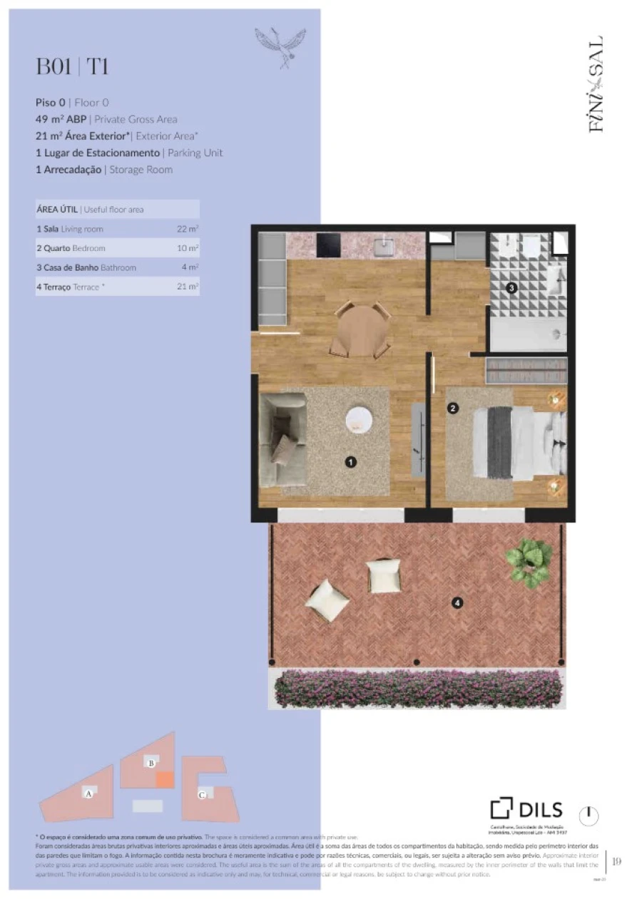 Apartamento T1 para Venda em Santa Maria do Castelo e Santiago e Santa Susana Planta 1