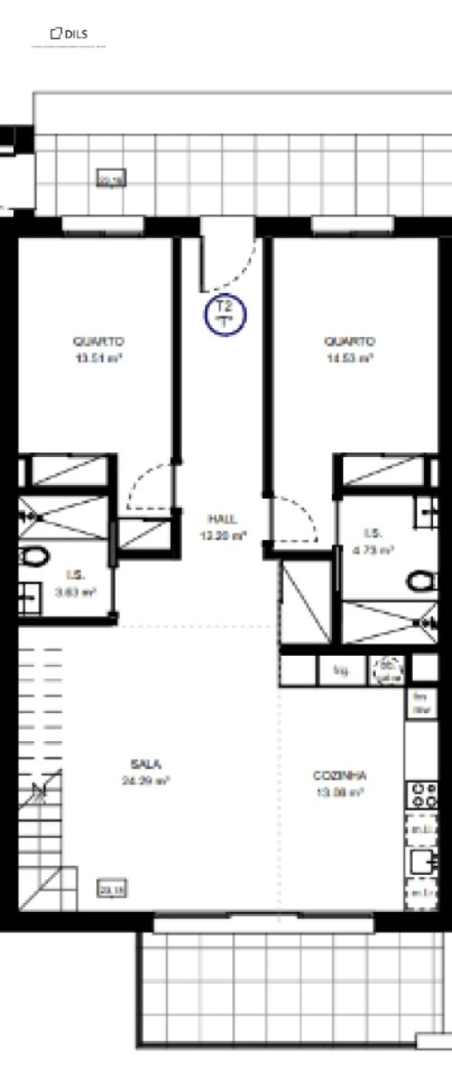 Apartamento T2 para Venda em Tavira (Santa Maria e Santiago) Planta 1