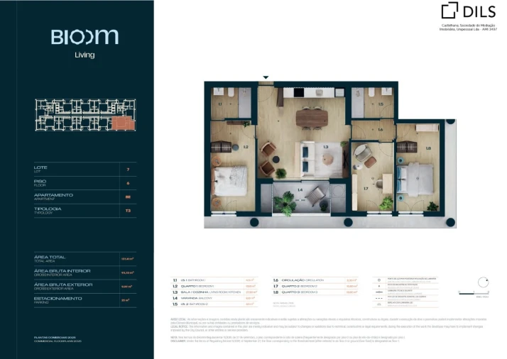 Apartamento T3 para Venda em Moreira Planta 1