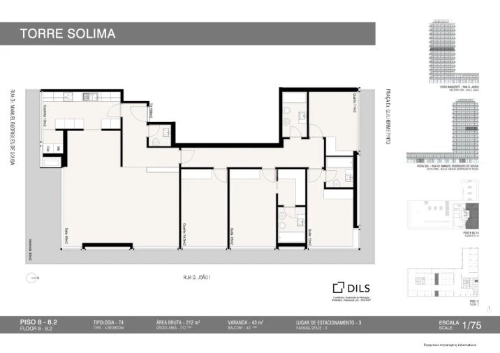 Apartamento T4 para Arrendamento em Matosinhos e Leça da Palmeira Planta 1