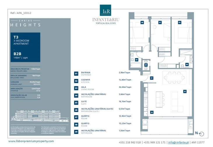 Apartamento T3 para Venda em Oeiras e São Julião da Barra, Paço de Arcos e Caxias Planta 1