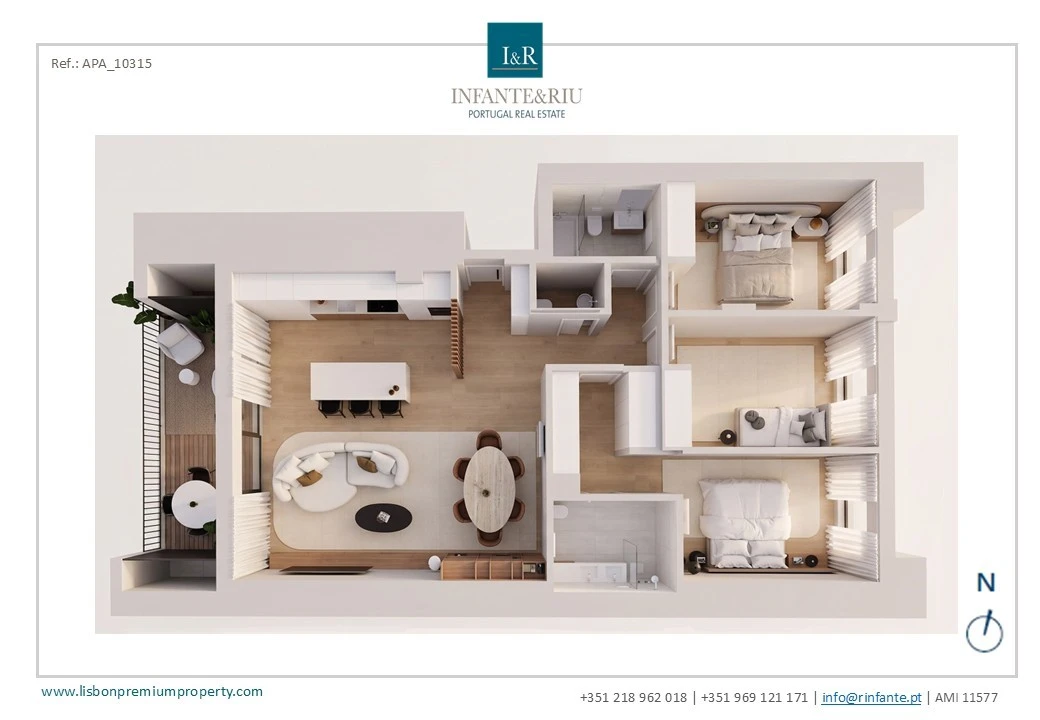 Apartamento T3 para Venda em Oeiras e São Julião da Barra, Paço de Arcos e Caxias Planta 2