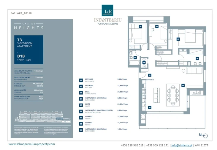 Apartamento T3 para Venda em Oeiras e São Julião da Barra, Paço de Arcos e Caxias Planta 1
