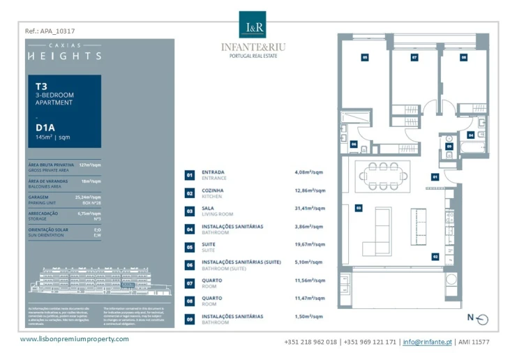 Apartamento T3 para Venda em Oeiras e São Julião da Barra, Paço de Arcos e Caxias Planta 1