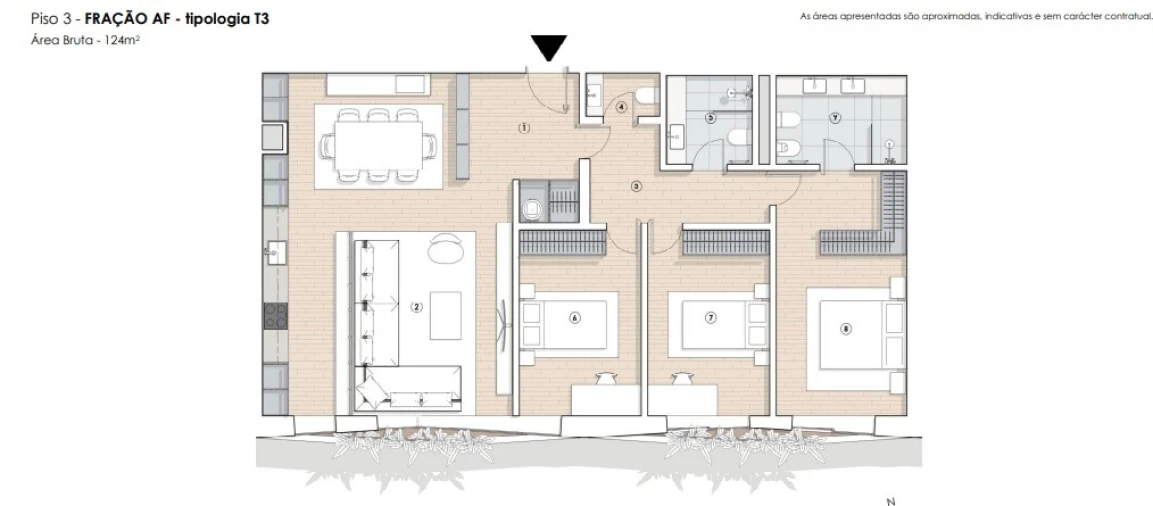 Apartamento T3 para Venda em Paranhos Planta 1