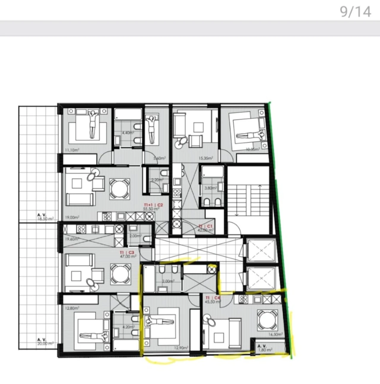 Apartamento T1 para Venda em Mafamude e Vilar do Paraíso Foto 7