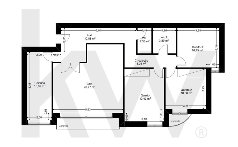 Apartamento T3 para Venda em Vila Praia de Ancora Planta 1