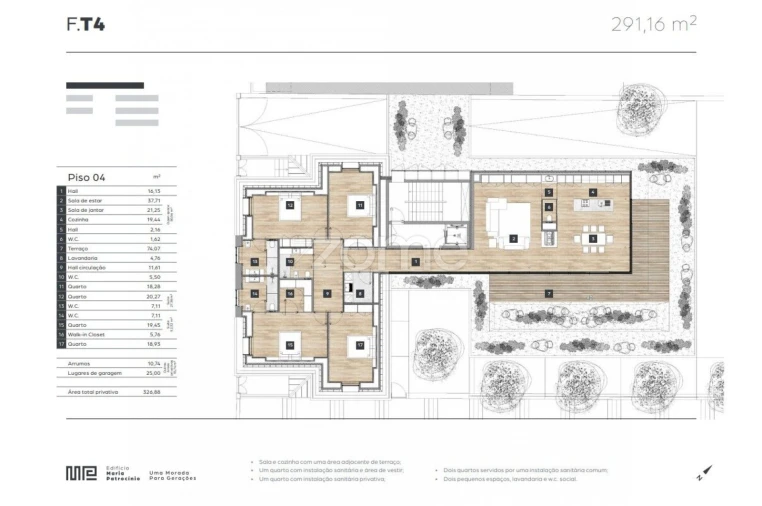 Apartamento T4 para Venda em Viseu Planta 1