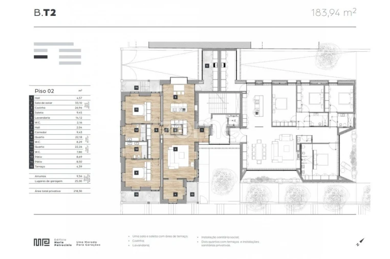 Apartamento T2 para Venda em Viseu Planta 1