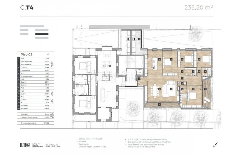 Apartamento T4 para Venda em Viseu Planta 1
