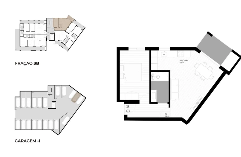 Apartamento T1 para Venda em Pedrouços Planta 1