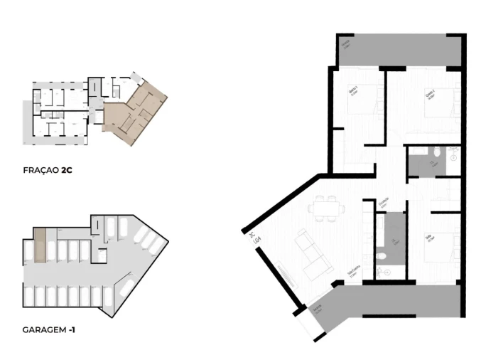Apartamento T3 para Venda em Pedrouços Planta 1
