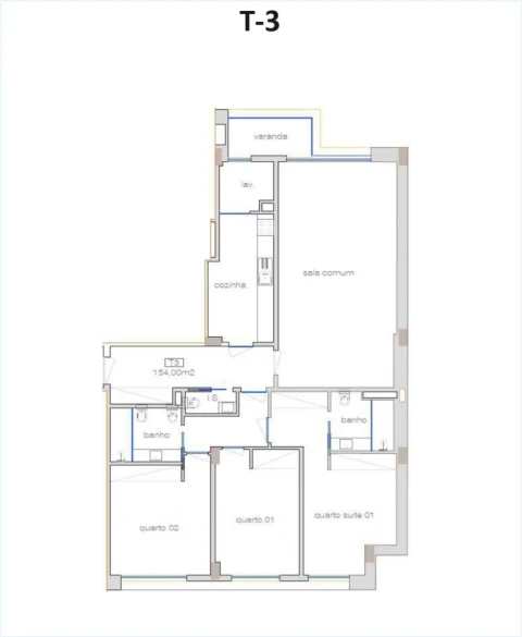 Apartamento T3 para Venda em Ramalde