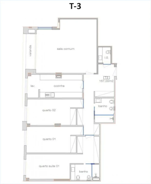 Apartamento T3 para Venda em Ramalde
